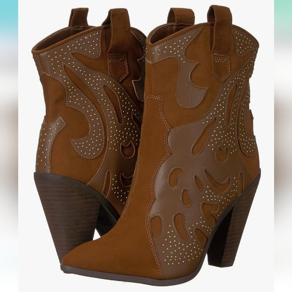 CARLOS by Carlos Santana Sterling Western Booties Bourbon. Size 7 - Picture 1 of 15
